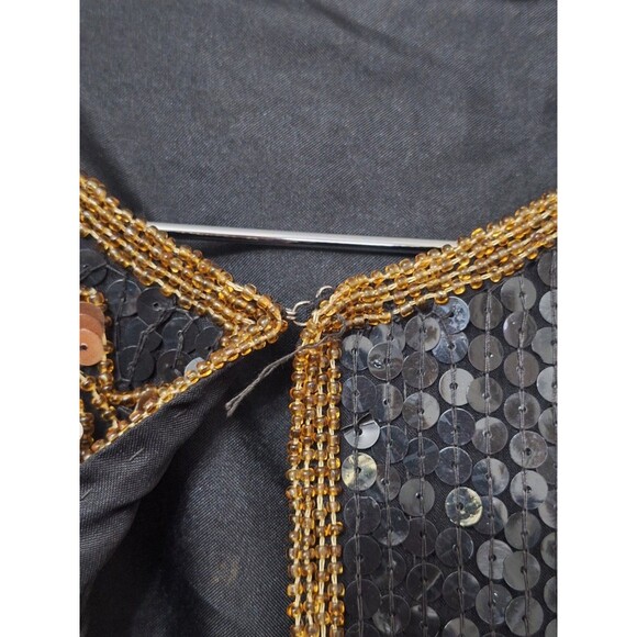 Vintage Scala Pure Silk Sequin Cardigan Sz L/XL Holiday Party Event Christmas - Picture 5 of 11